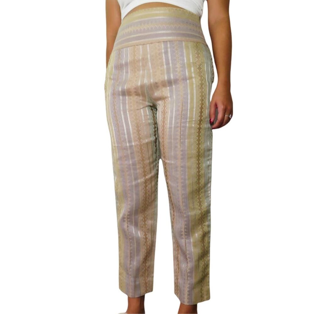 1980s Spitalnick Vintage Pastel Striped High Rise Straight Leg Pants Trousers 4